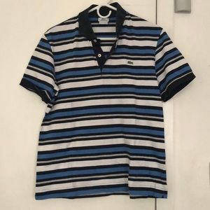 Lacoste Striped Blue/White Polo
